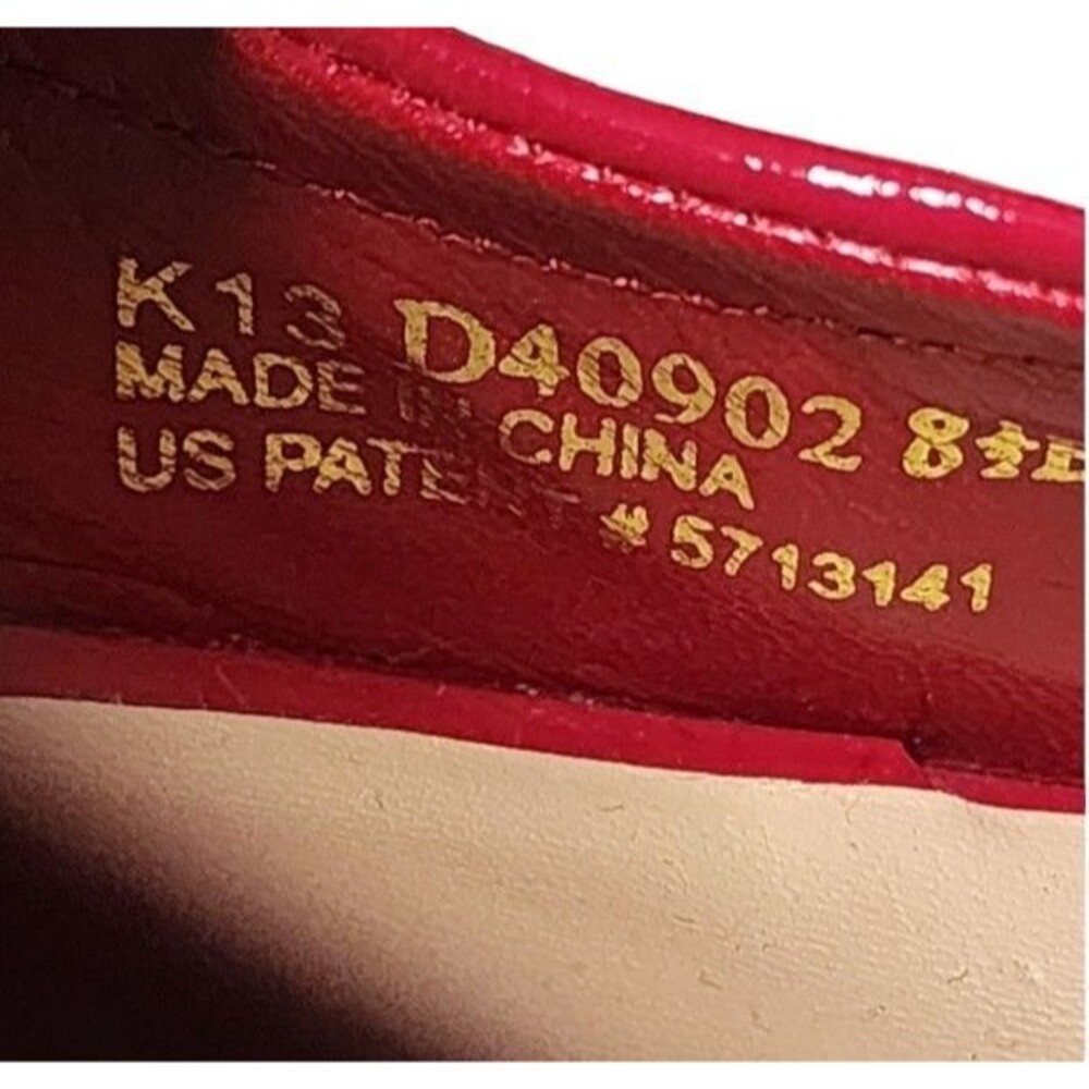 Cole Haan Red Patent Leather Peep Toe Wedges Size 8.5B Comfort - Picture 9 of 10